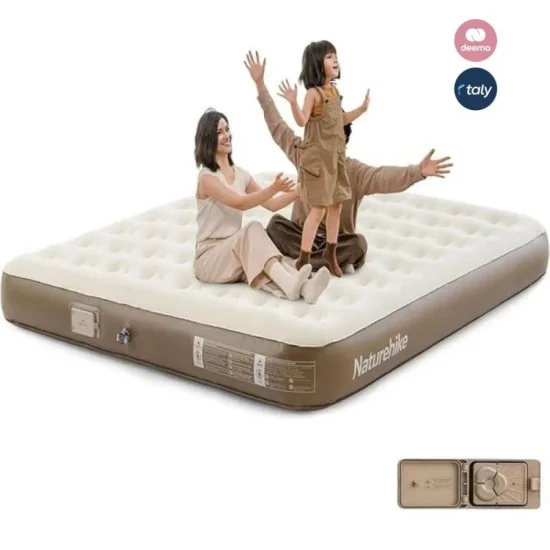 مرتبة نيتشرهايك الهوائية ثلاثية مع مضخة مدمجة &ndash; لون كاكي (200&times;180&times;25 سم)